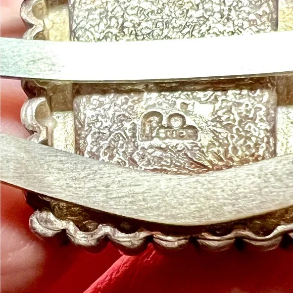 Vintage Sterling Silver turquoise Navajo cuff Bracelet by Carol Felley. - Picture 15 of 15